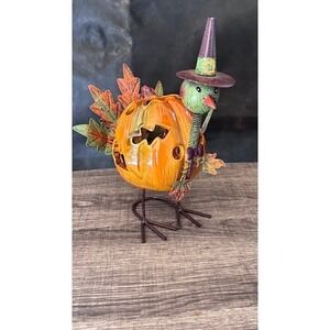 Halloween Turkey Pumpkin Candle Holder‎ Fall Thanksgiving Witch Decoration